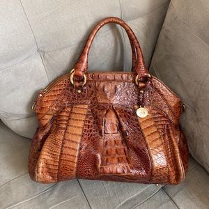 Brahmin pecan leather satchel